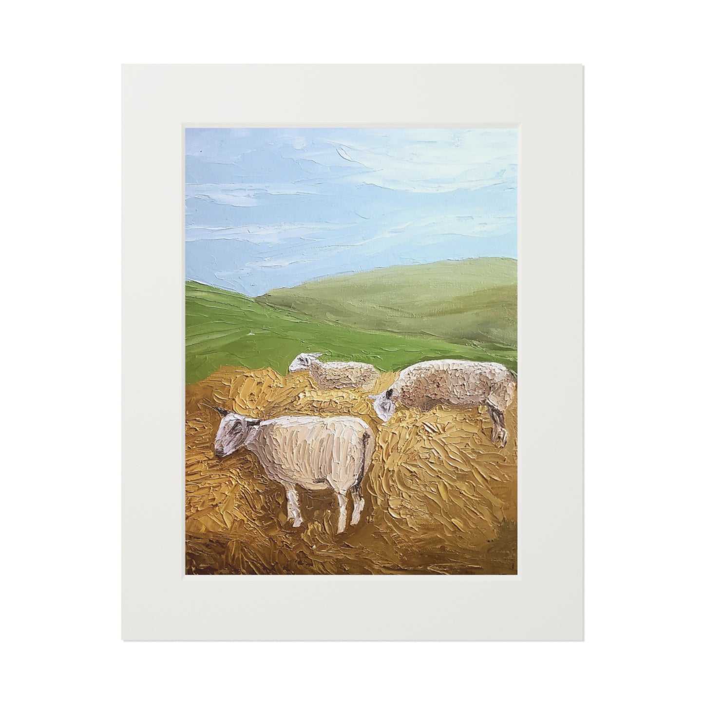 Sheep Fine Art Prints (Passepartout Paper Frame)
