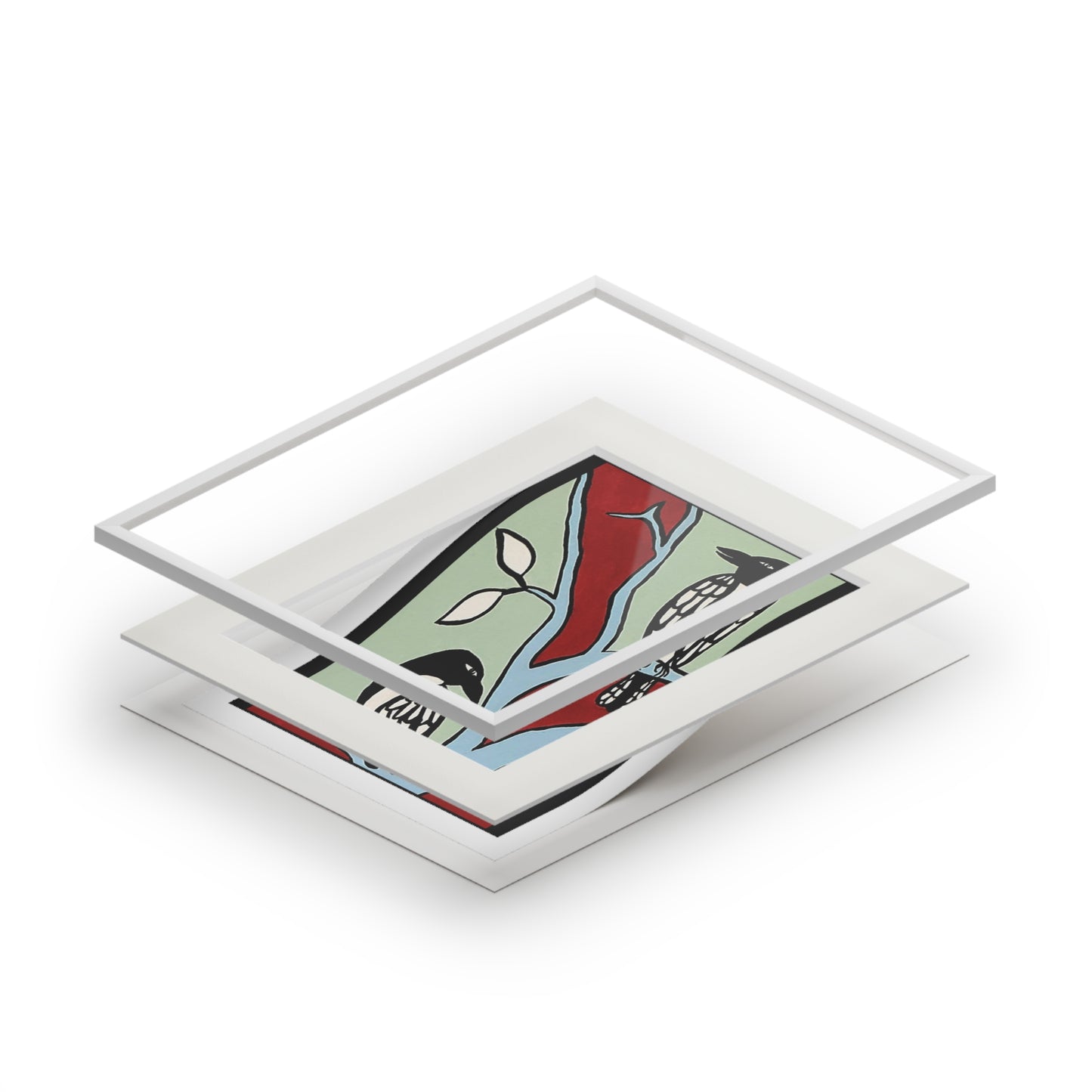 Birds Fine Art Prints (Passepartout Paper Frame)