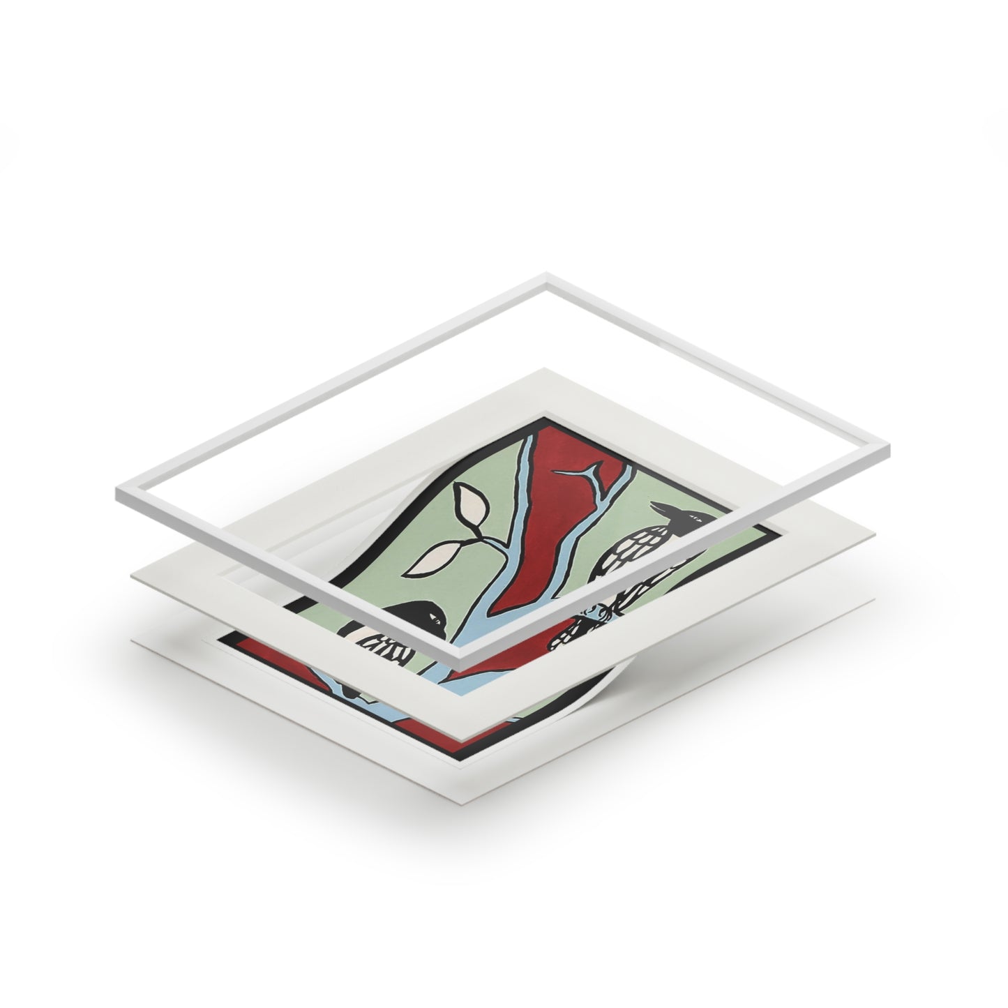 Birds Fine Art Prints (Passepartout Paper Frame)