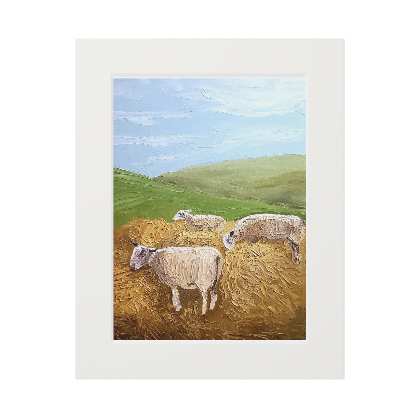 Sheep Fine Art Prints (Passepartout Paper Frame)