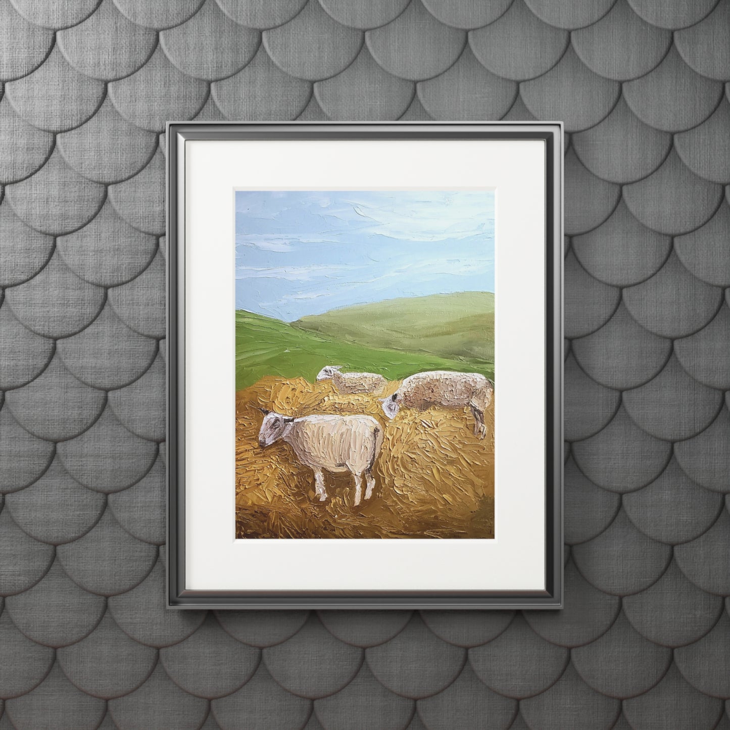 Sheep Fine Art Prints (Passepartout Paper Frame)