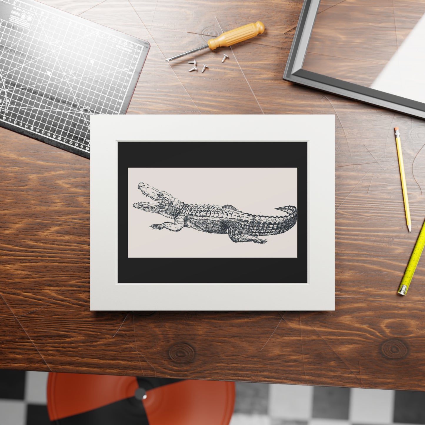 Alligator Fine Art Prints (Passepartout Paper Frame)