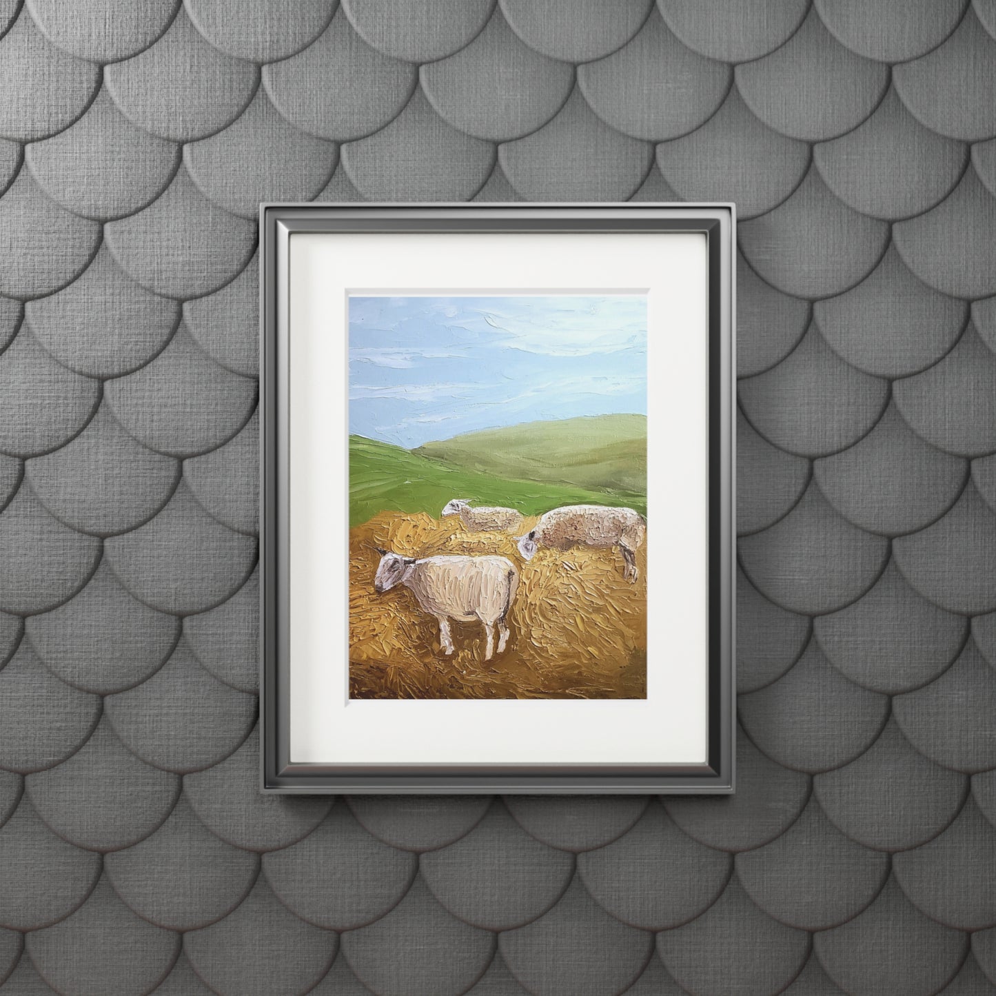 Sheep Fine Art Prints (Passepartout Paper Frame)