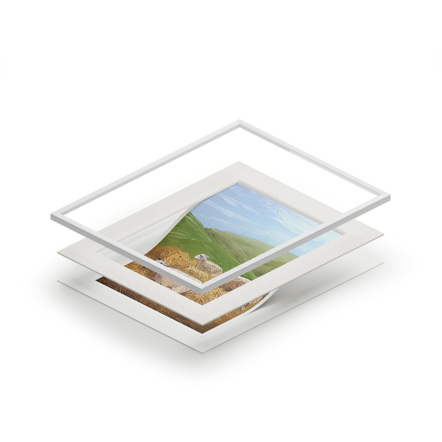 Sheep Fine Art Prints (Passepartout Paper Frame)